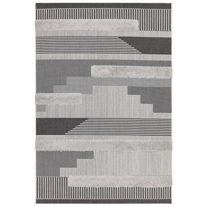 Rug Monty geometric black grey white 80x150 cm