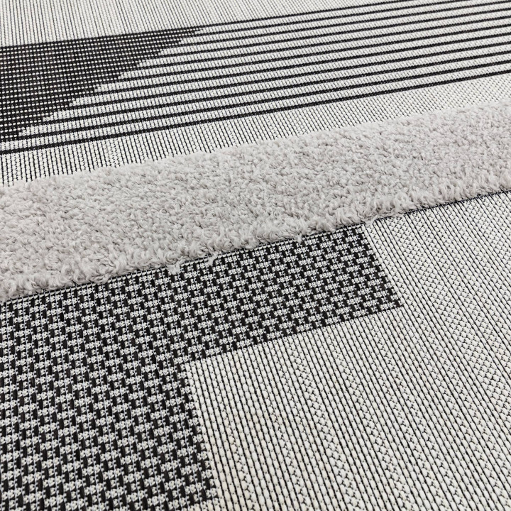 Rug Monty geometric black grey white 160x230 cm