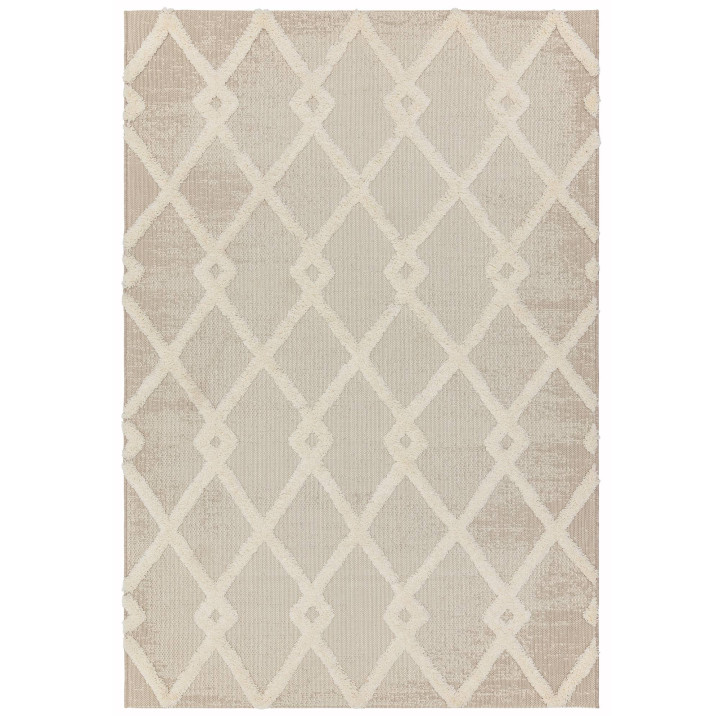 Tappeto Monty geometrico beige e avorio 160x230