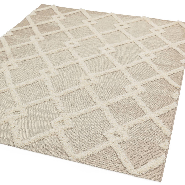 Tappeto Monty geometrico beige e avorio 160x230