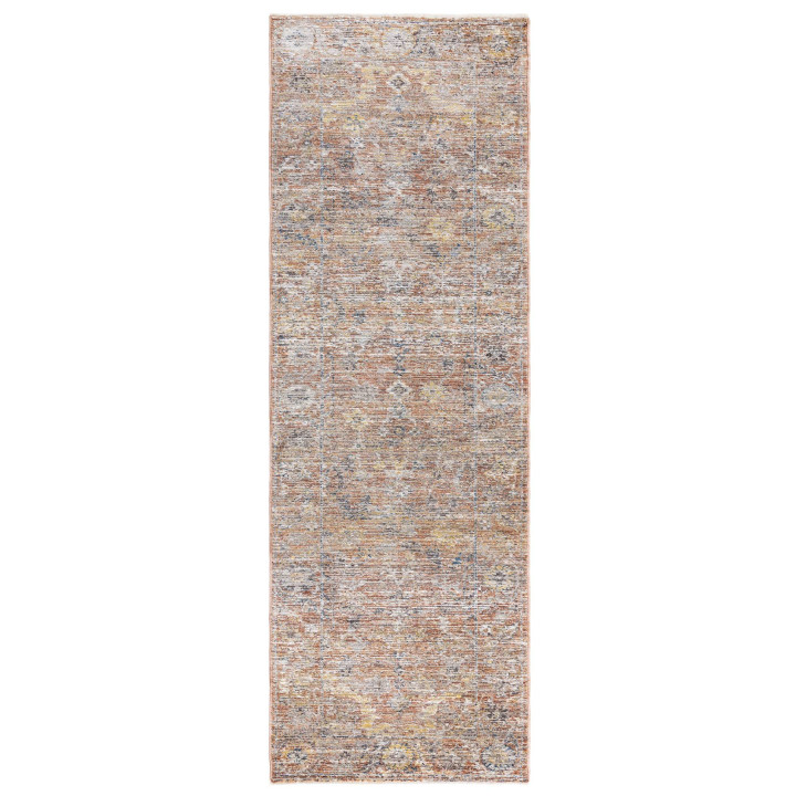 Tappeto Jasper stilizzato rosso mattone e beige