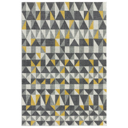 Rug Nova geometric grey light grey white yellow