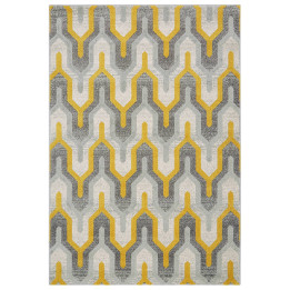 Tappeto Nova geometrico grigio e giallo 80x150 c