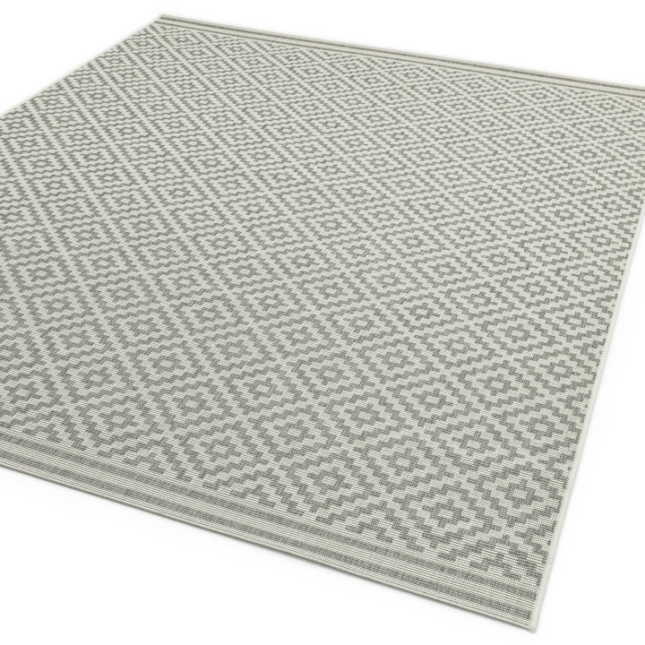 Rug Patio geometric grey silver 80x150 cm