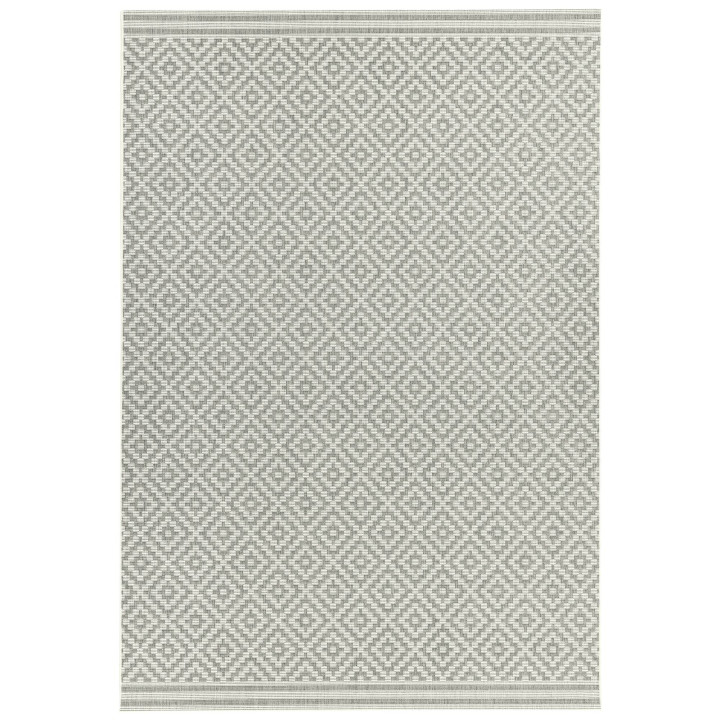 Tappeto Patio geometrico grigio e argento 120x17