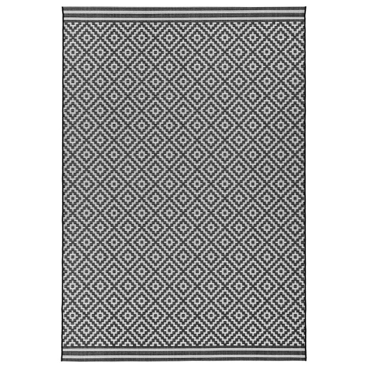 Tappeto Patio geometrico nero e bianco 120x170 c