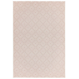 Tappeto Patio geometrico rosa chiaro e bianco 16