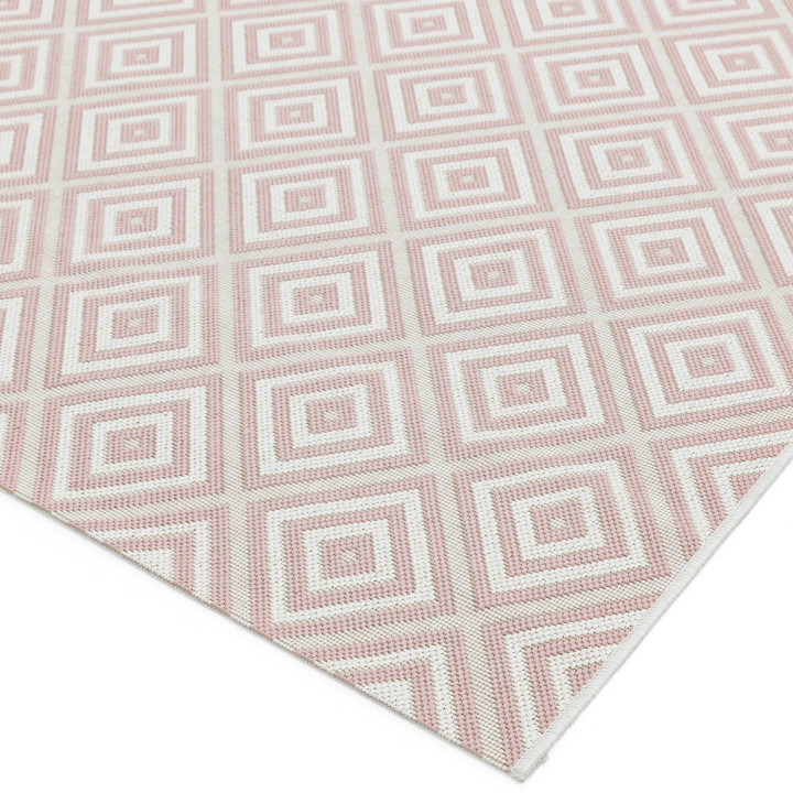 Rug Patio geometric light pink white 160x230 cm