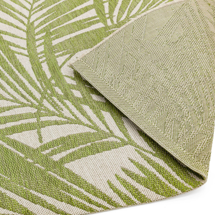 Tappeto Patio floreale verde e beige corsia 66x2