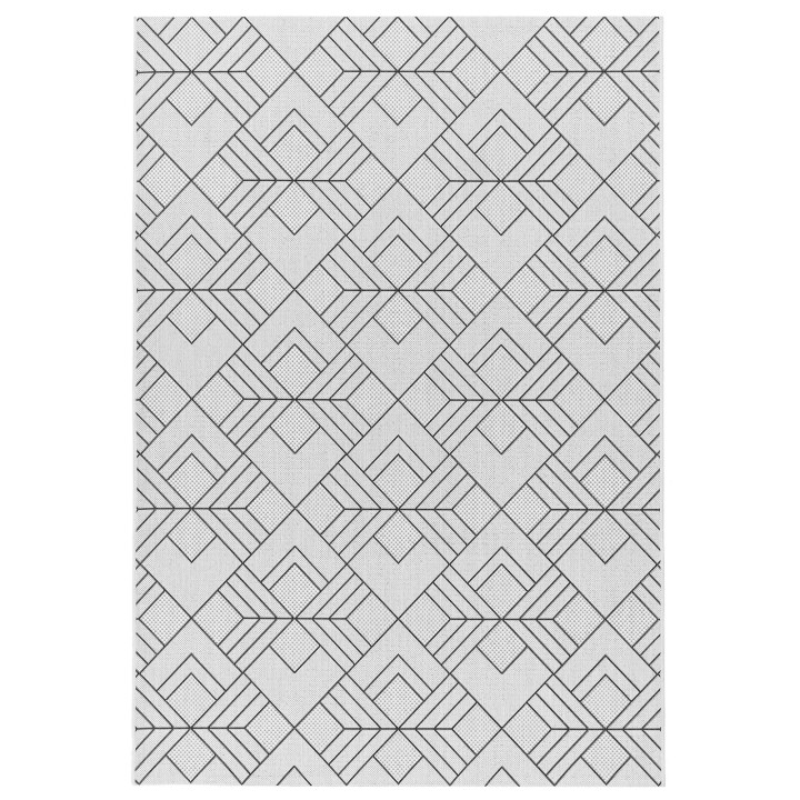 Rug Patio geometric black white 80x150 cm