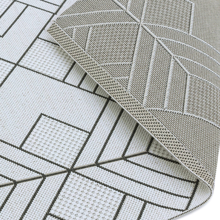 Rug Patio geometric black white 80x150 cm