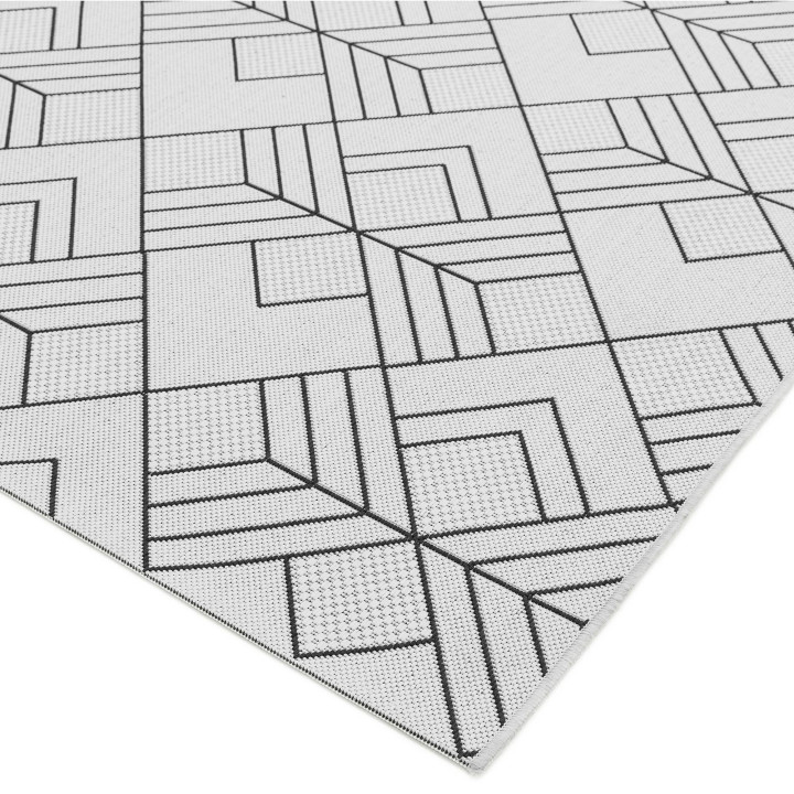 Tappeto Patio geometrico nero e bianco 200x290 c