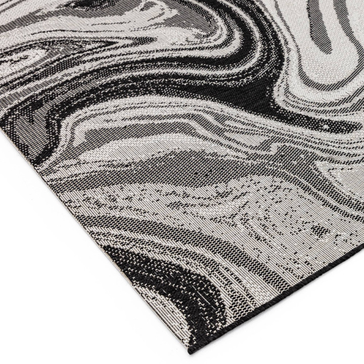 Rug Patio abstract black white grey 80x150 cm