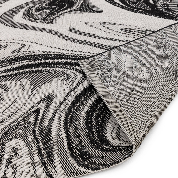Rug Patio abstract black white grey 80x150 cm