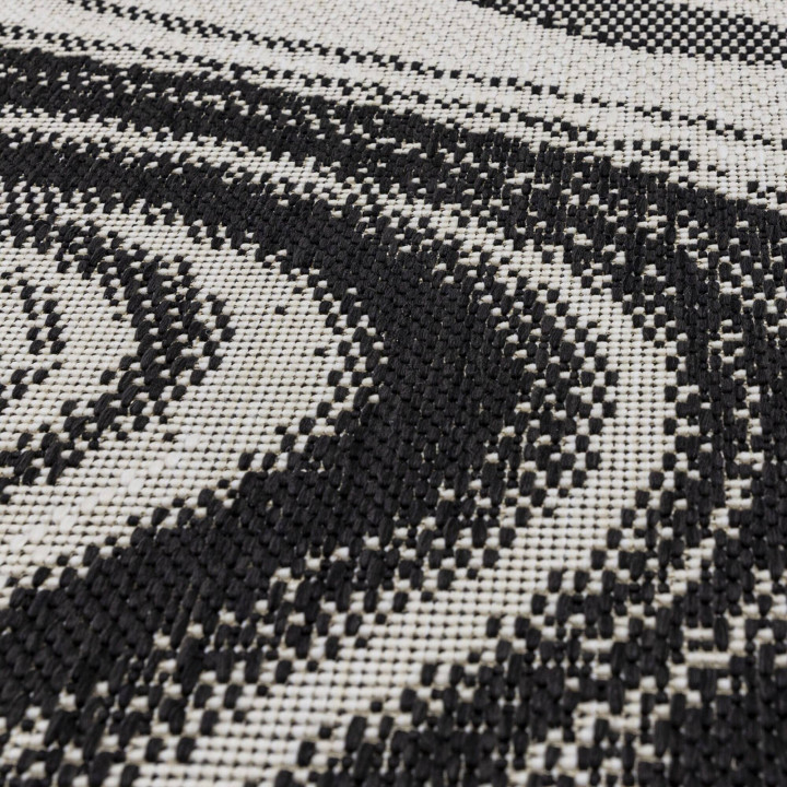 Rug Patio abstract black white grey 80x150 cm