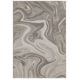 Tappeto Patio astratto beige e crema 80x150 cm