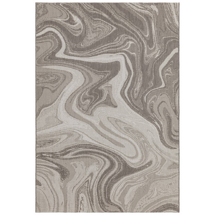 Tappeto Patio astratto beige e crema 80x150 cm