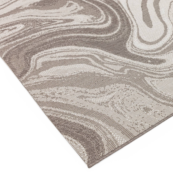 Tappeto Patio astratto beige e crema 80x150 cm