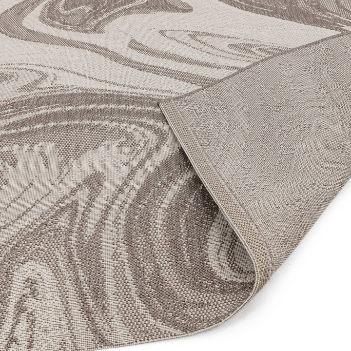 Tappeto Patio astratto beige e crema 80x150 cm