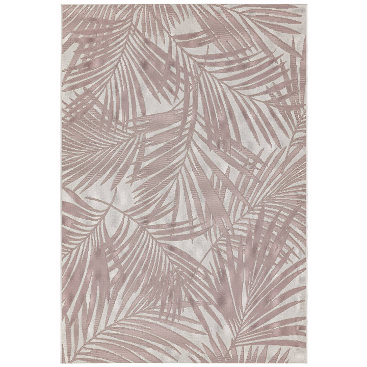 Tappeto Patio floreale rosa chiaro e beige chiar