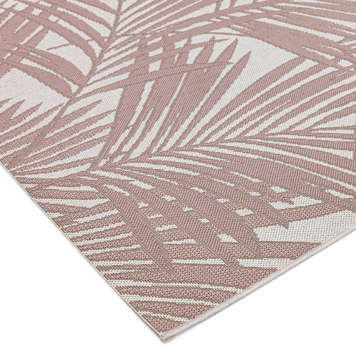 Tappeto Patio floreale rosa chiaro e beige chiar