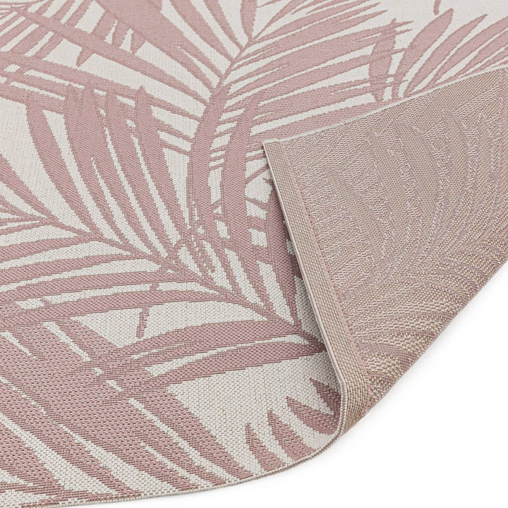 Tappeto Patio floreale rosa chiaro e beige chiar