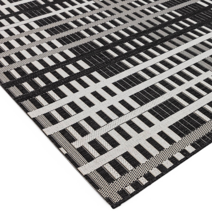 Rug Patio geometric black white grey 160x230 cm
