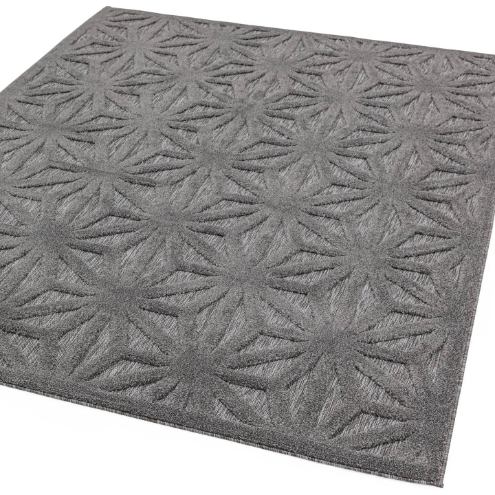 Tappeto Salta geometrico grigio e argento 200x29