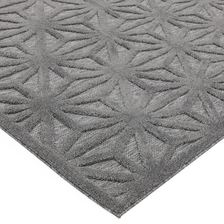 Rug Salta geometric grey silver 200x290 cm