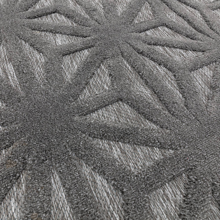 Rug Salta geometric grey silver 200x290 cm