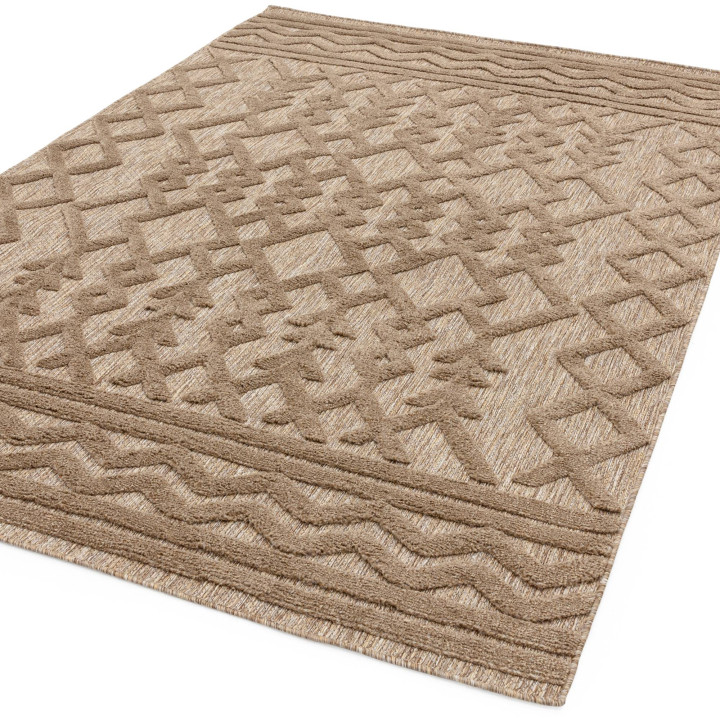 Rug Salta geometric beige taupe 160x230 cm