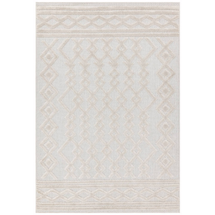 Rug Salta geometric white beige taupe 120x170 cm