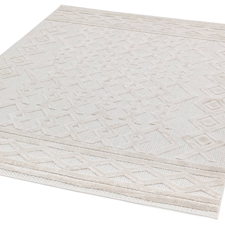 Rug Salta geometric white beige taupe 120x170 cm