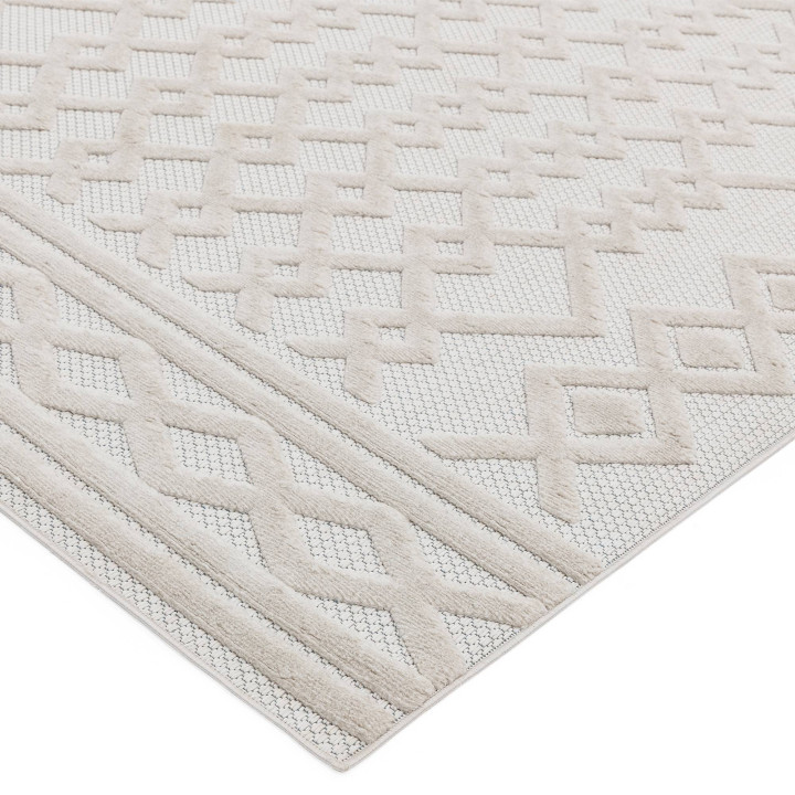 Rug Salta geometric white beige taupe 120x170 cm