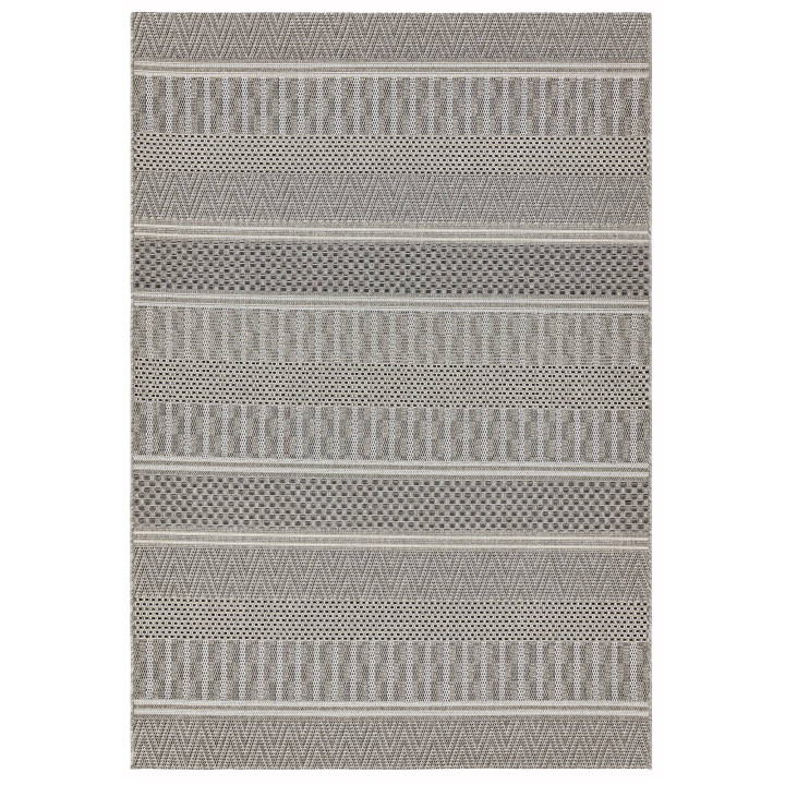Rug Varanda geometric cream white dark grey 160x