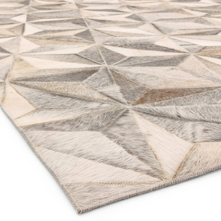 Rug Gaucho geometric grey white silver 160x230 c