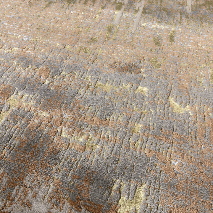 Tappeto Aurora astratto giallo oro e grigio cors