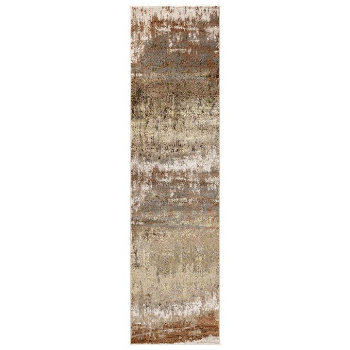 Rug Aurora abstract gold yellow gray copper beig