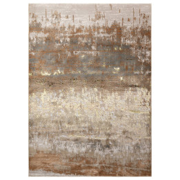 Tappeto Aurora astratto giallo oro e grigio 120x
