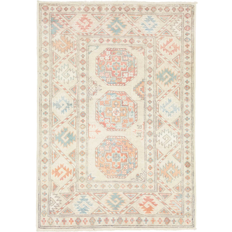 Tappeto Originale Kazak Afghanistan 84x119 Crem