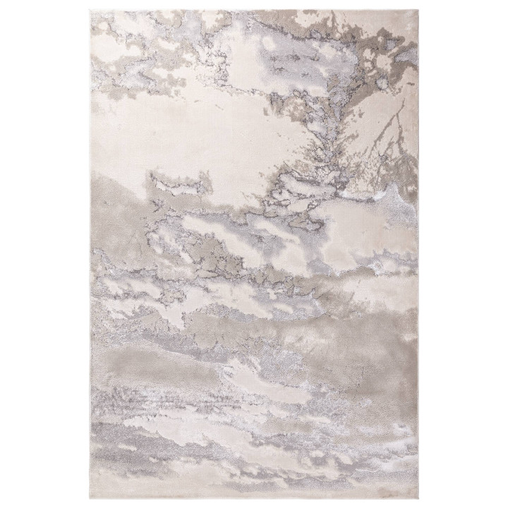 Rug Aurora abstract light grey silver beige 80x1