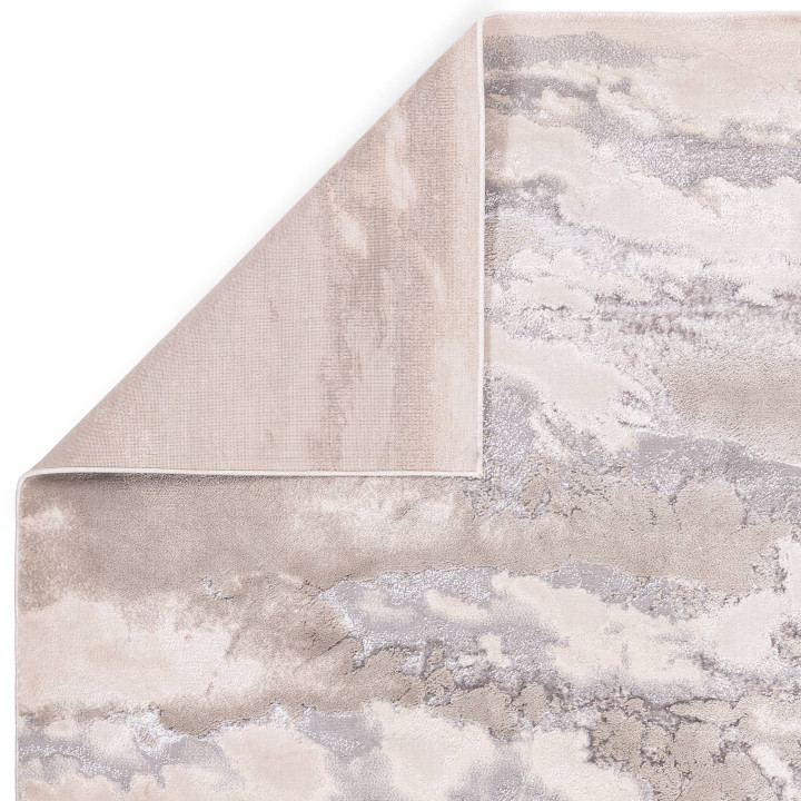 Tappeto Aurora astratto grigio chiaro e argento