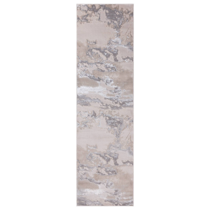 Tappeto Aurora astratto grigio chiaro e argento