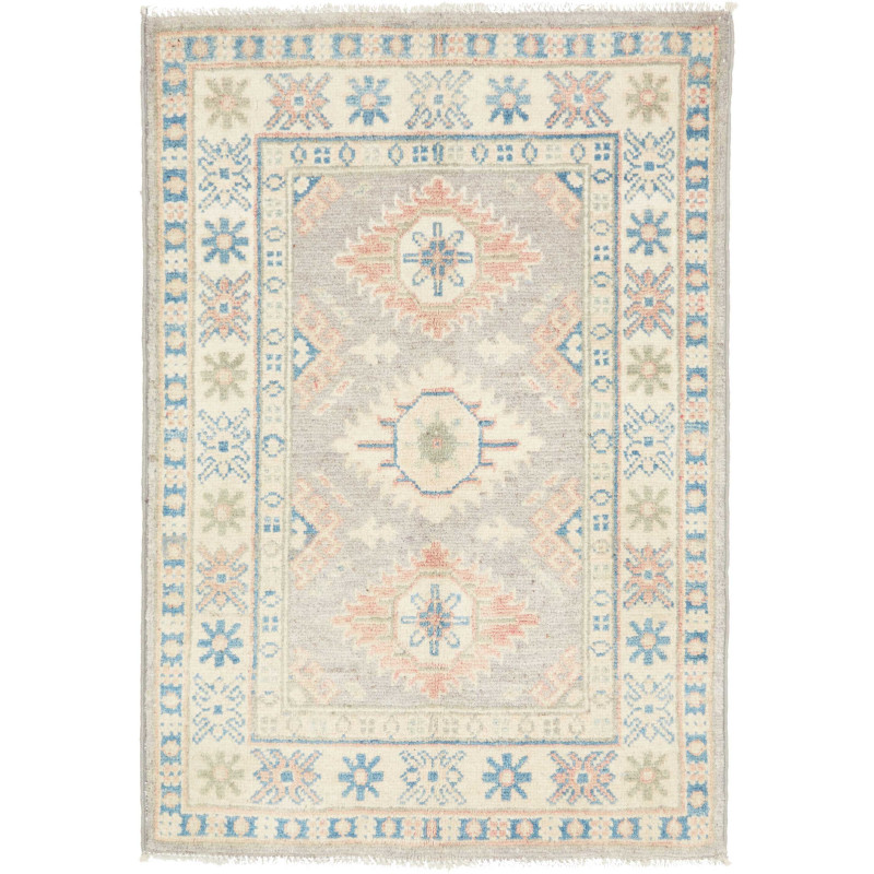 Hand Made Rug Kazak Afghanistan 65x93 Light Gre
