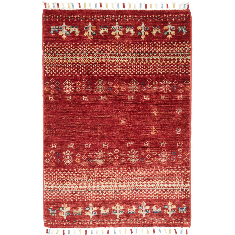Hand Made Rug Siva Pakistan 62x90 Burgundy Beig