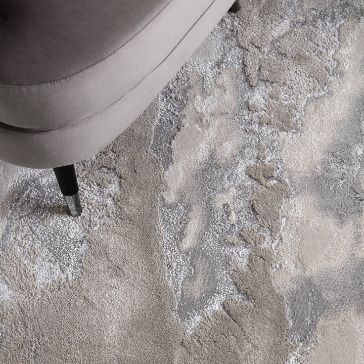 Rug Aurora abstract grey silver beige 160x230 cm