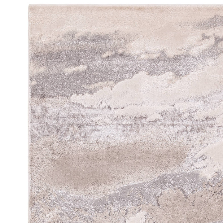 Tappeto Aurora astratto grigio e argento 160x230