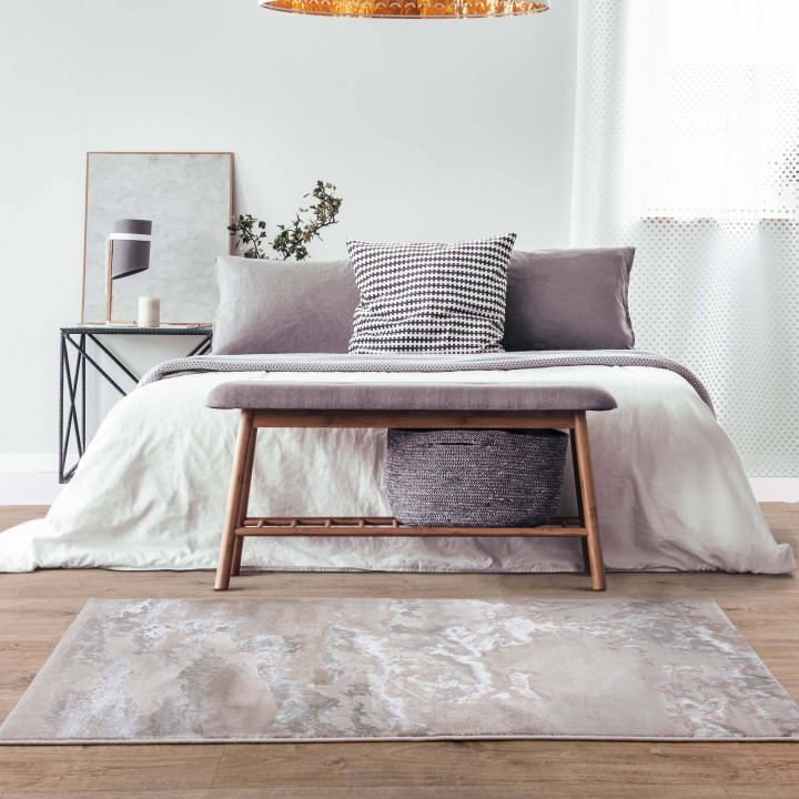 Rug Aurora abstract grey beige silver 240x340 cm
