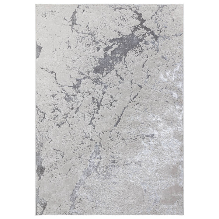Rug Aurora abstract grey silver white runner 66x