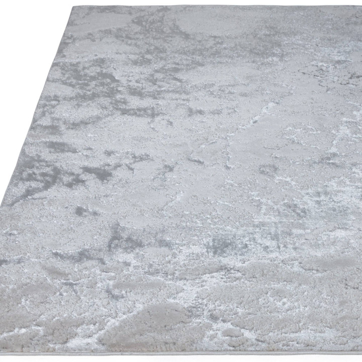 Rug Aurora abstract grey silver white runner 66x